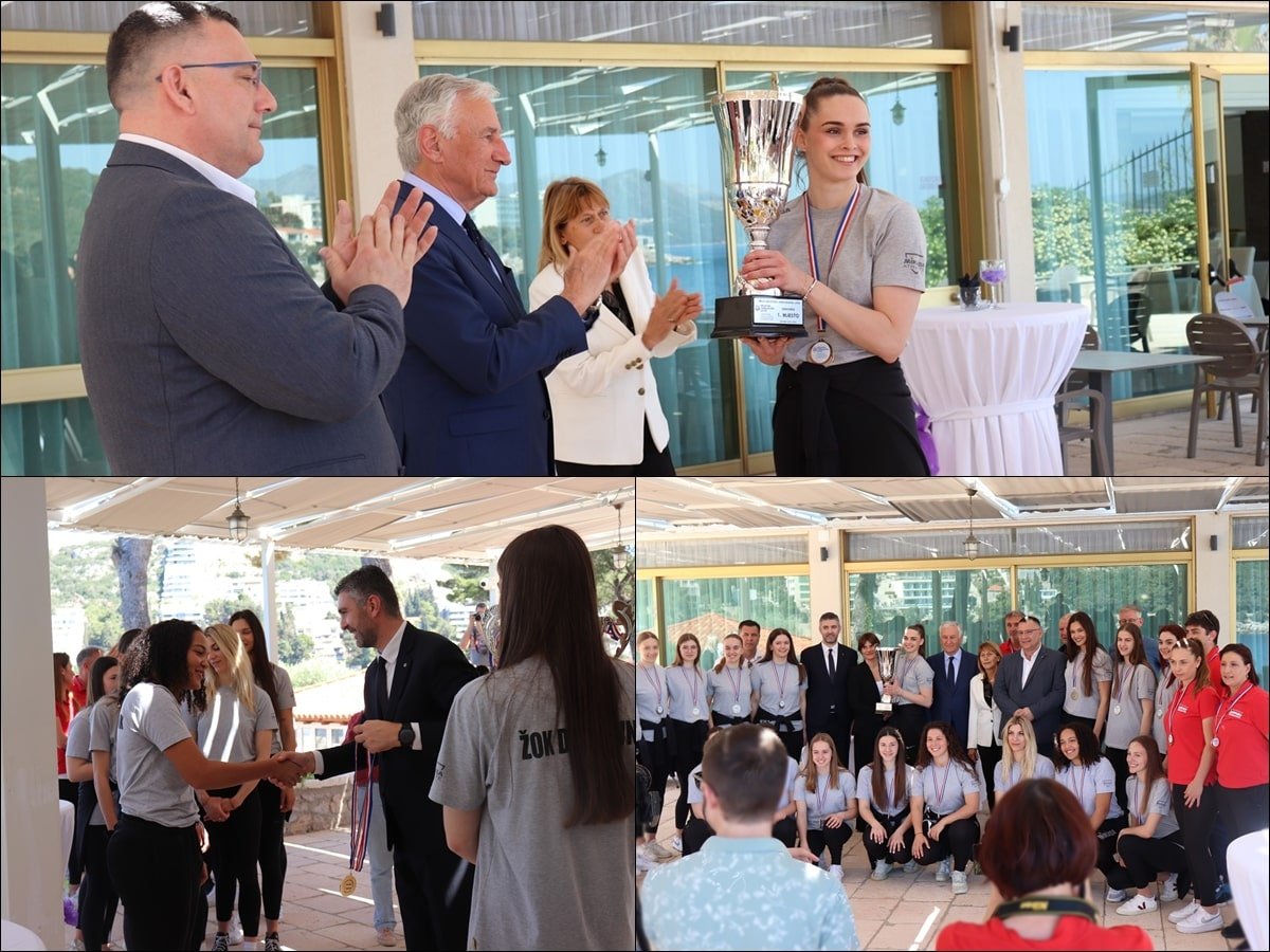 ODBOJKAŠICE DUBROVNIKA PROSLAVILE PRVO MJESTO PRED ODLAZAK NA KVALIFIKACIJE ZA SUPERLIGU