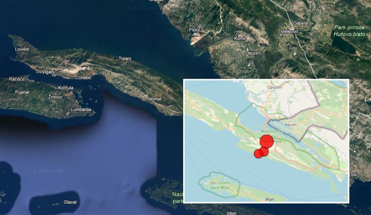 NIZ POTRESA S EPICENTROM NA PELJEŠCU