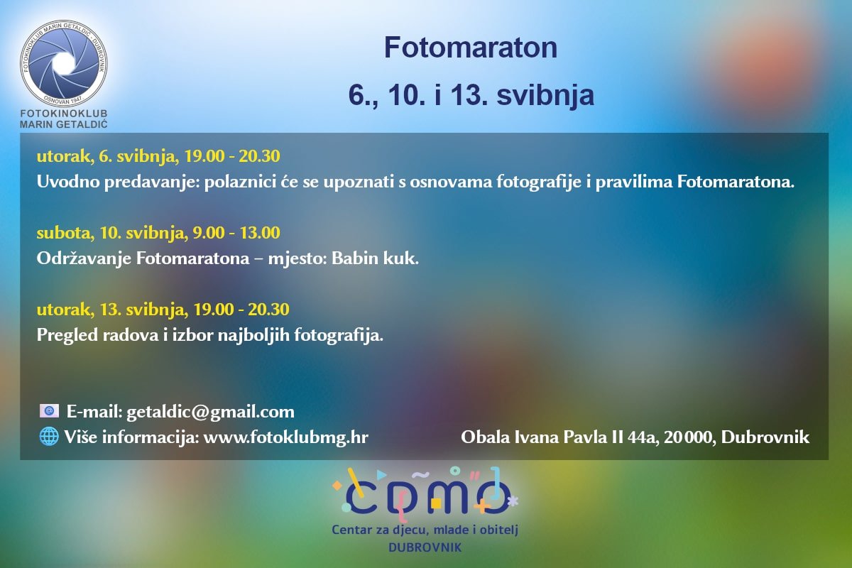 PRIJAVE ZA FOTOMARATON FKK „MARIN GETALDIĆ”