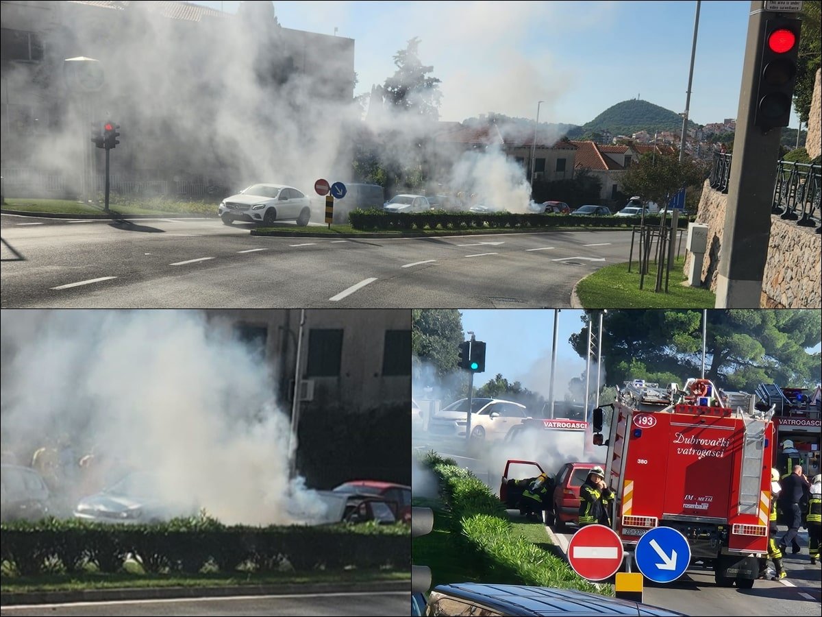 ZAPALIO SE AUTOMOBIL NA ILIJINOJ GLAVICI, VATROGASCI SE JEDVA PROBILI OD NJEGA