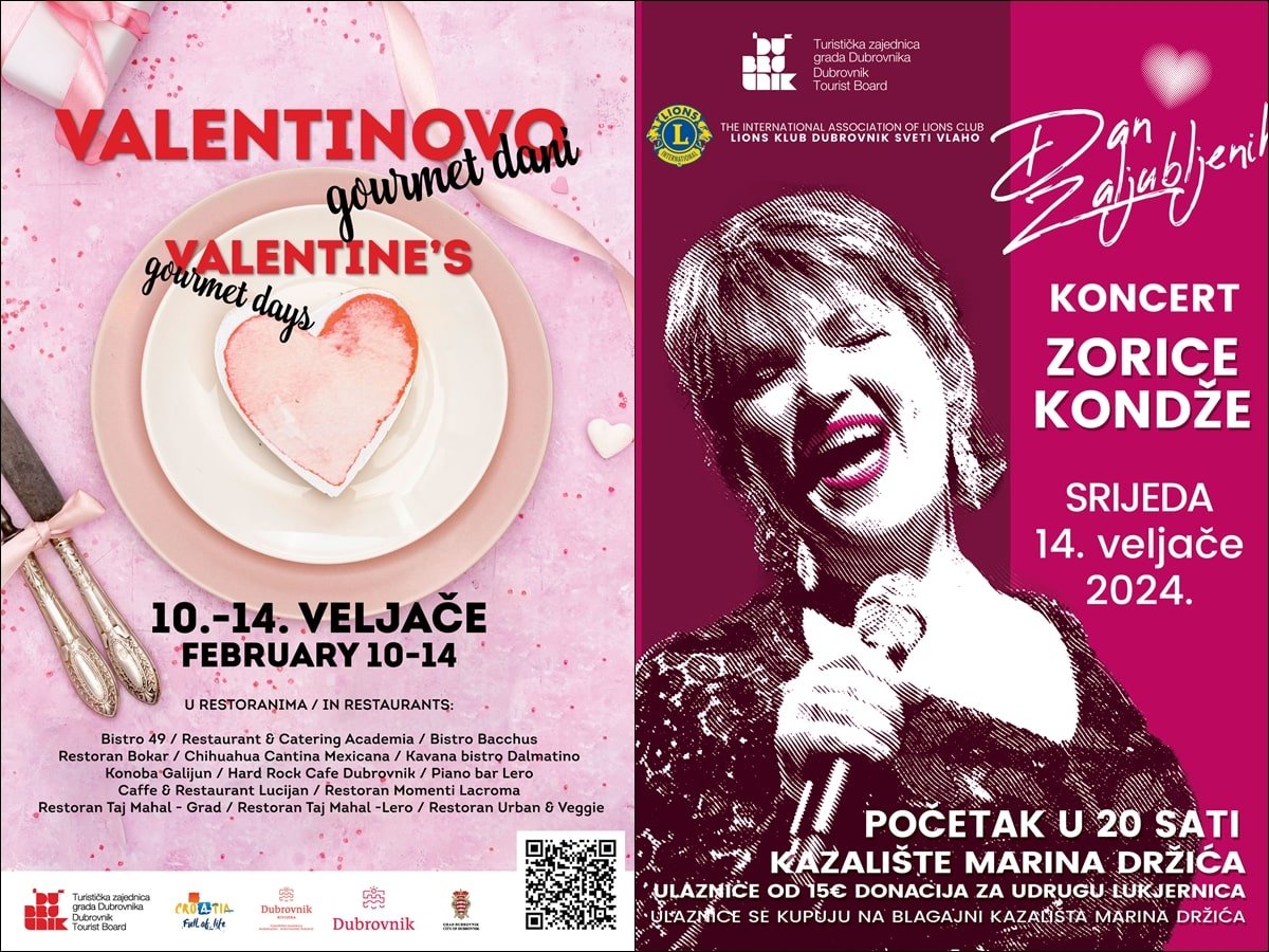 BOGAT PROGRAM U ORGANIZACIJI DUBROVAČKE TZ UZ VALENTINOVO