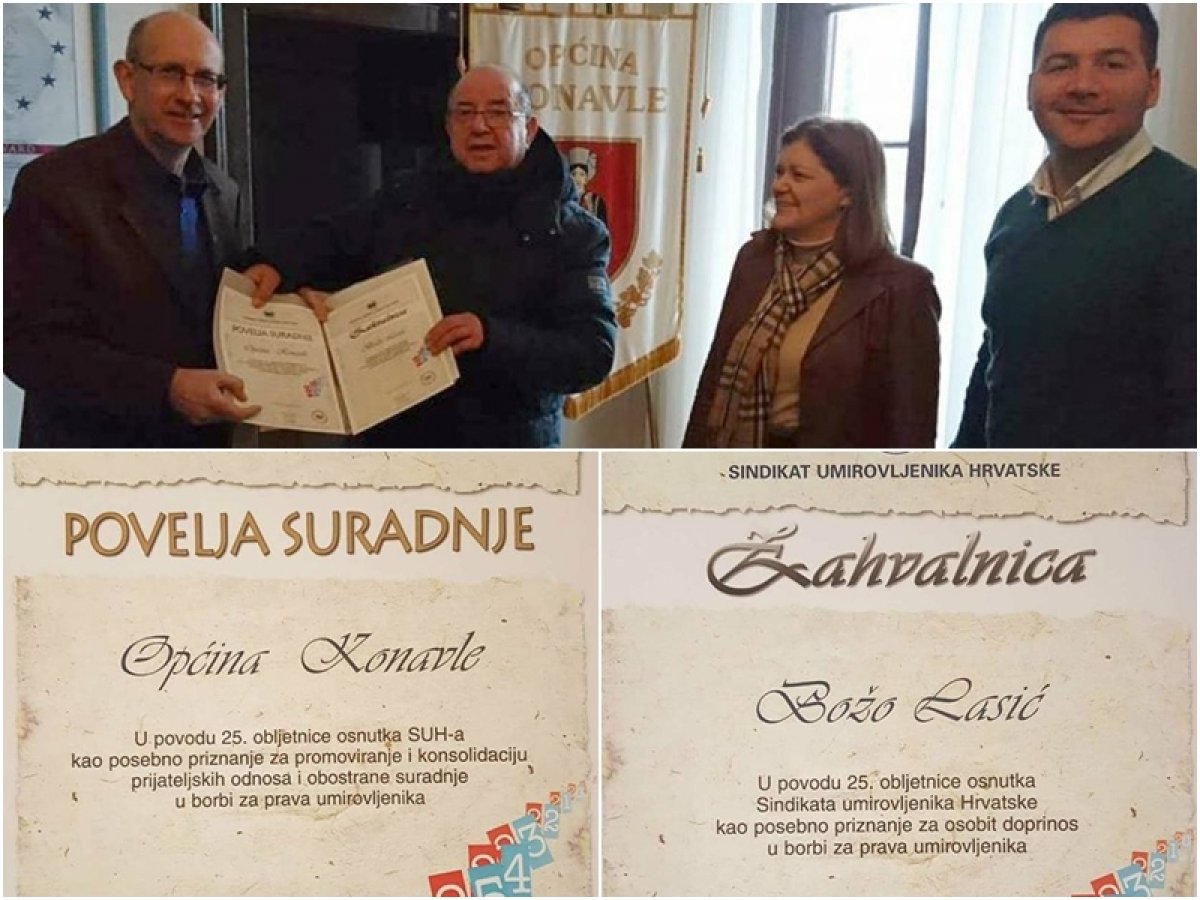 Lasiću i Općini Konavle zahvalnica i povelja SUH-a