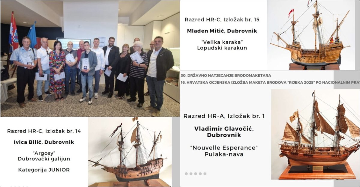 DUBROVAČKIM BRODOMAKETARIMA TRI MEDALJE S DRŽAVNOG NATJECANJA, ZLATNI MLADEN MITIĆ