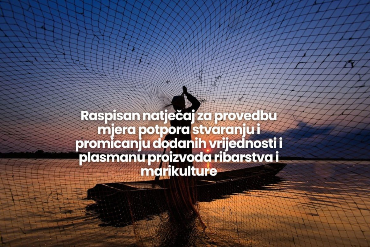 RASPISAN NATJEČAJ ZA POTPORE PLASMANA PROIZVODA RIBARSTVA I MARIKULTURE