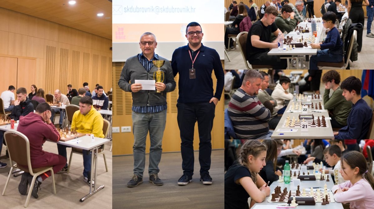 Foto / ŠAH: DUBROVNIK ADVENT OPEN 2025. – VELEMAJSTOR NIKČEVIĆ OSVAJAČ TREĆEG IZDANJA