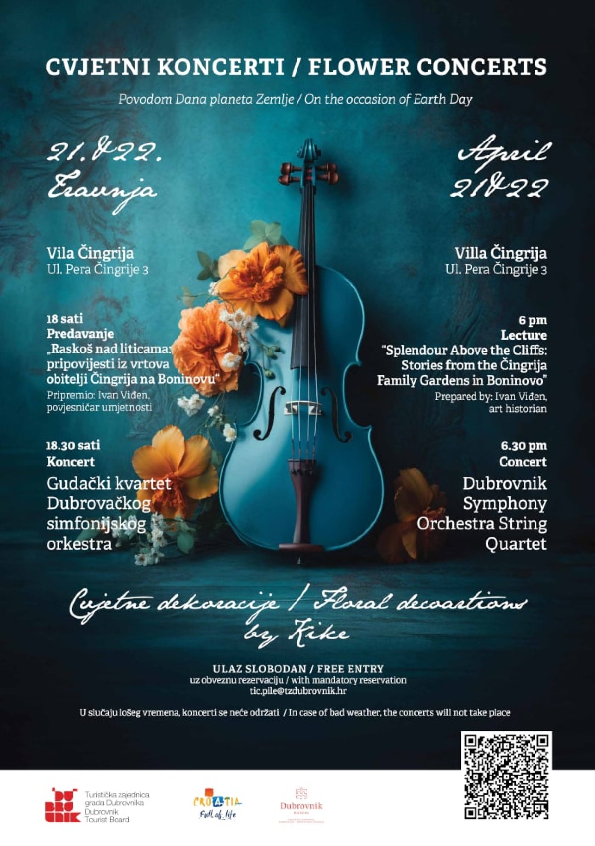 CVJETNI KONCERTI POVODOM DANA PLANETE ZEMLJE U VILI ČINGRIJA