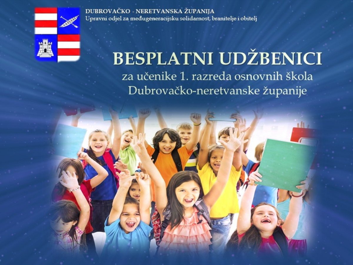 Županija financira nabavku udžbenika za prvašiće škola kojima je osnivač