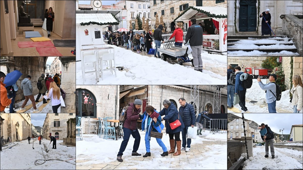 Foto / PO STRADUNU SE JEDVA MOGLO HODATI, A POPLAVILA JE I ZGRADA KAZALIŠTA
