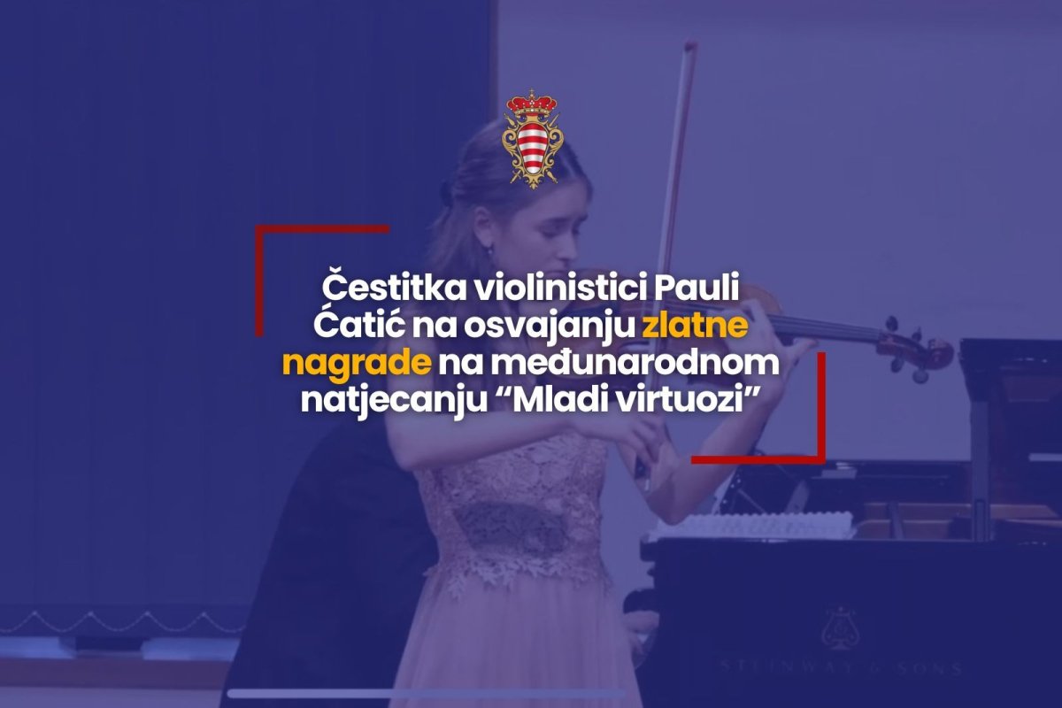 GRADONAČELNIK FRANKOVIĆ UPUTIO ČESTITKU VIOLINISTICI PAULI ĆATIĆ