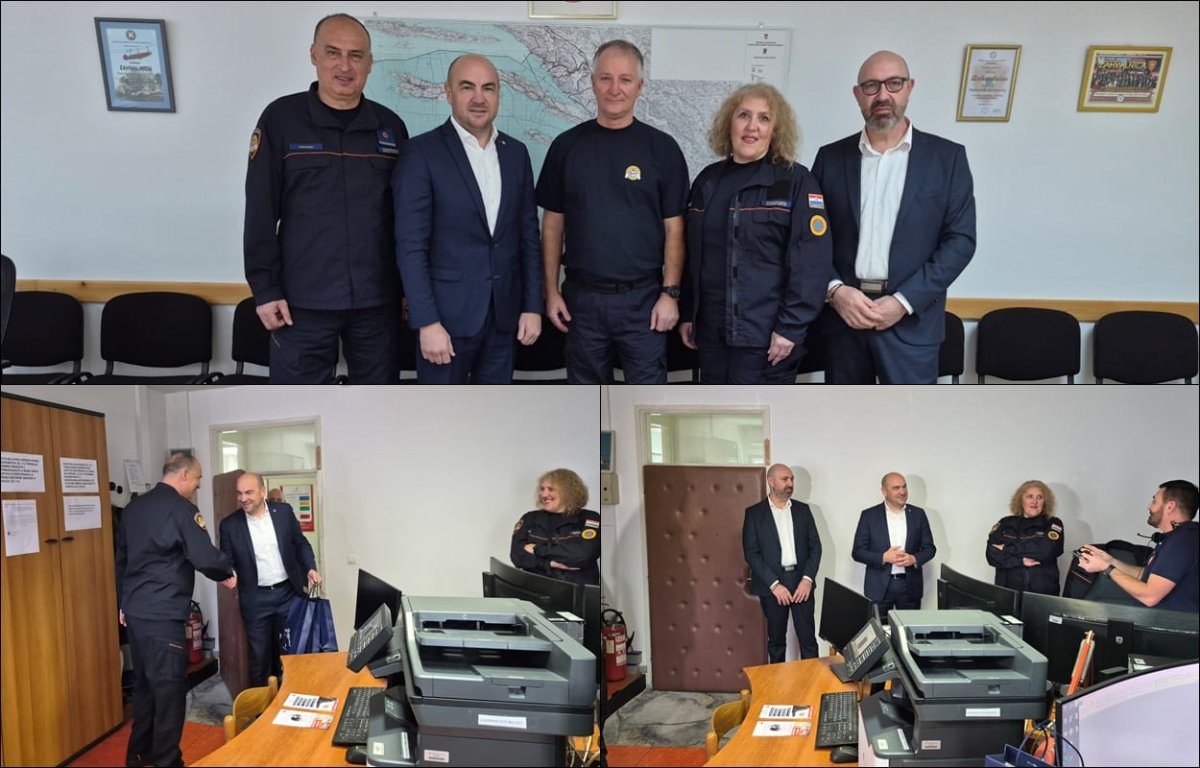 ŽUPAN BLAŽ PEZO POSJETIO DJELATNIKE CENTRA 112