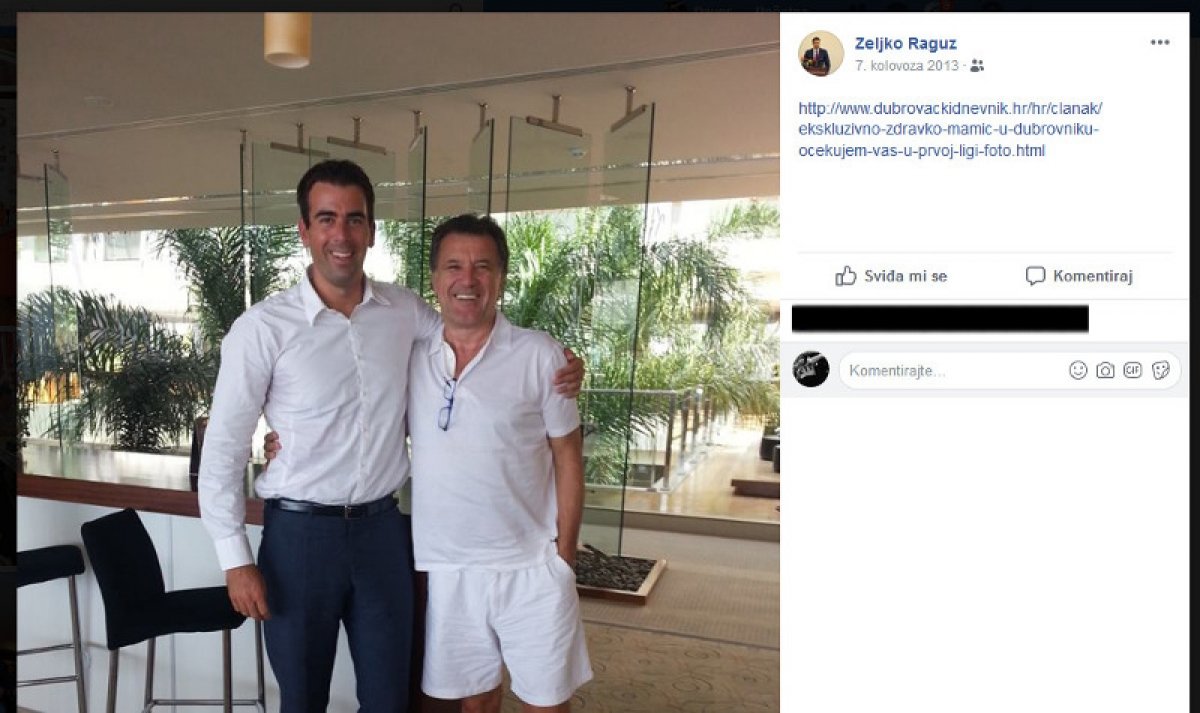 Raguž šaljivo o fotografijama s Mamićem: Svi koje sam napustio propali su, dakle, Frankoviću, dok si sa mnom fotelja ti je čvrsta