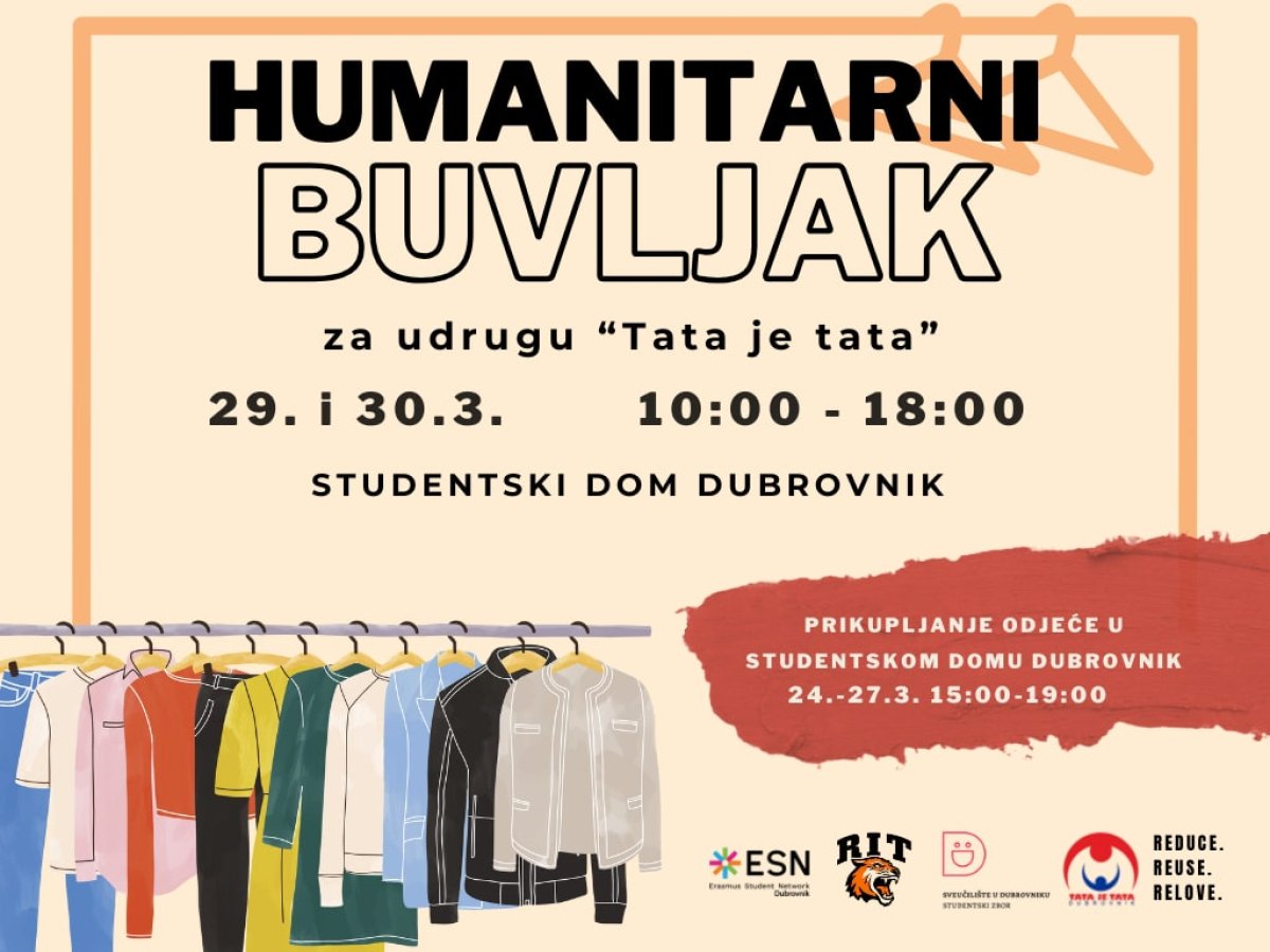 STUDENTI U AKCIJI, ORGANIZIRAJU ČETVRTI HUMANITARNI „BUVLJAK”, PRIHOD ZA UDRUGU „TATA JE TATA”