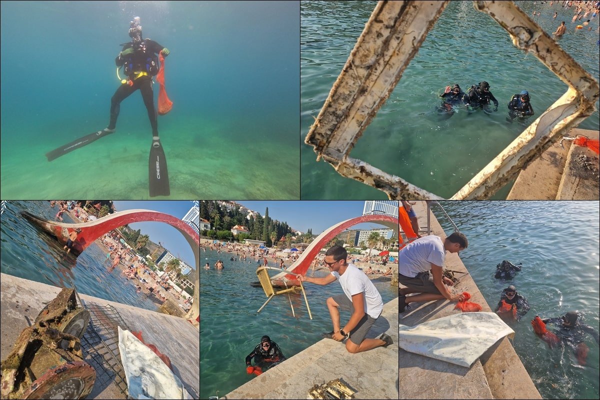 Foto / S DNA MORA U UVALI IZVUČENO OKO 300 KILOGRAMA OTPADA