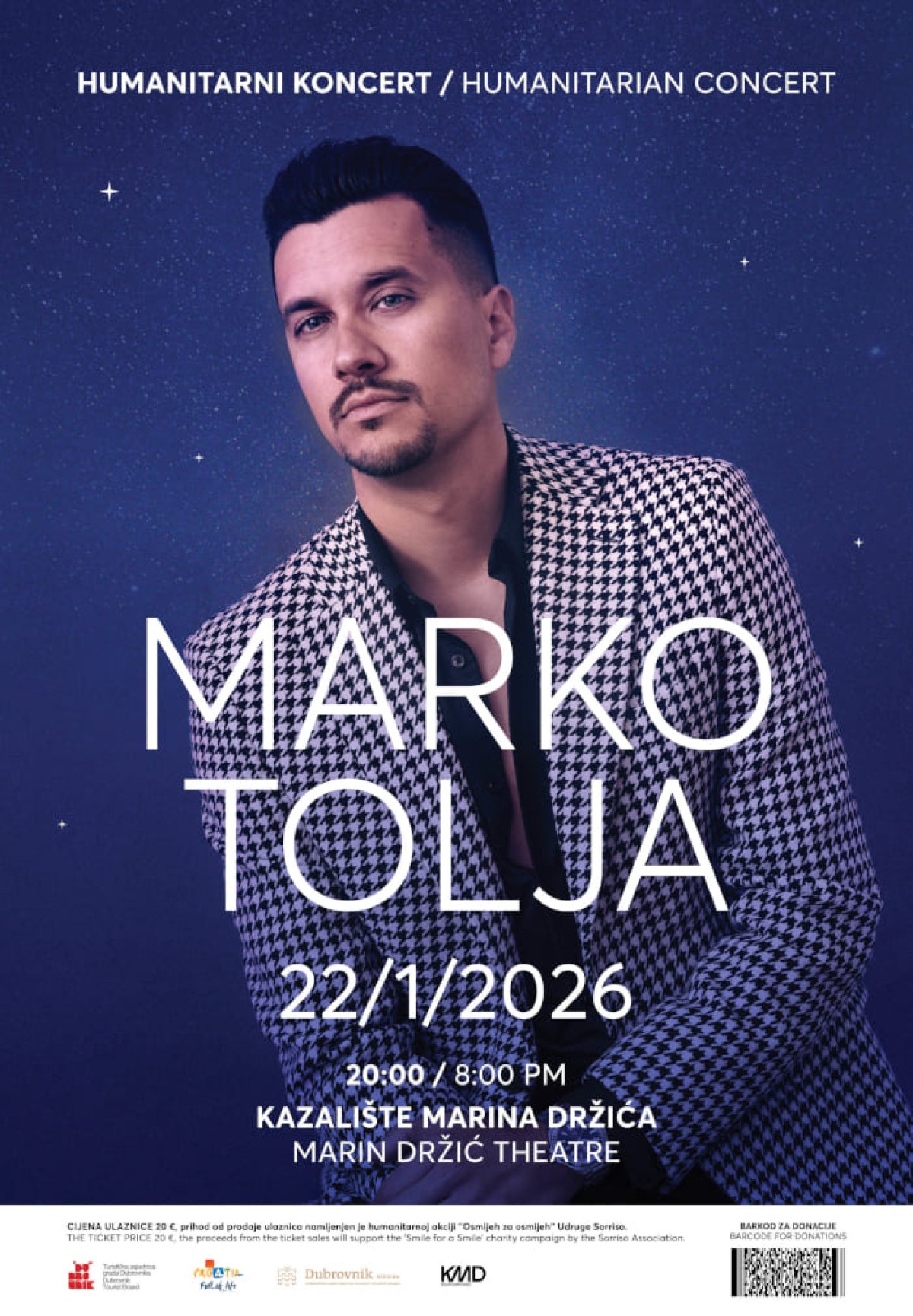 HUMANITARNI KONCERT MARKA TOLJE U KAZALIŠTU MARINA DRŽIĆA