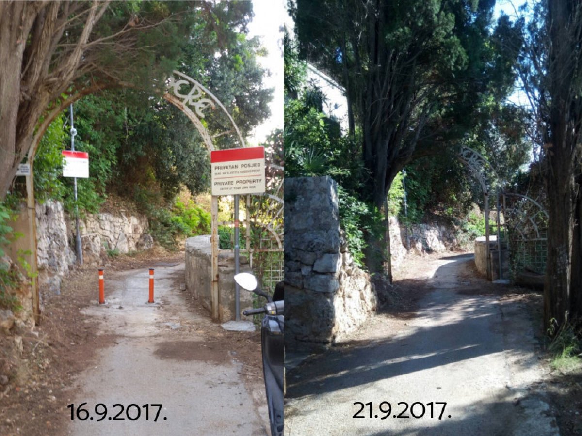 Nestali stupići i table pokraj Belvedera