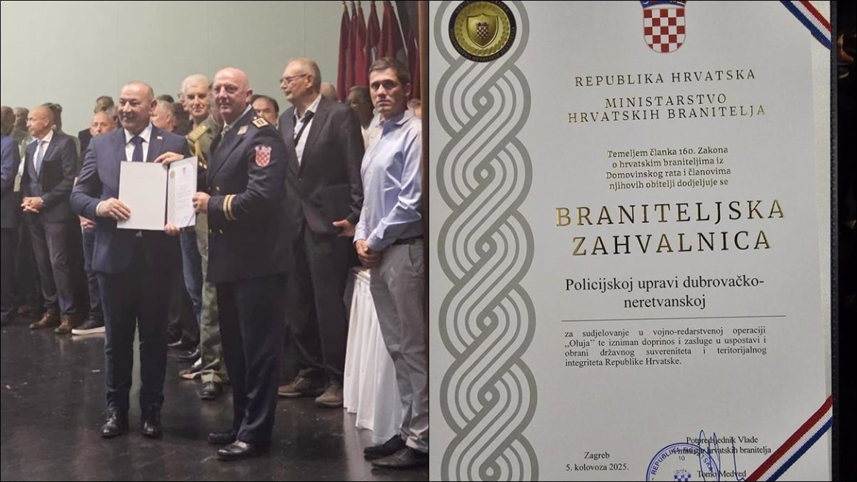 ZAHVALNICE MINISTARSTVA PU DNŽ, GROFOVIMA I UDRUZI BRANITELJA PU DUBROVNIK 91 ZA SUDJELOVANJE U „OLUJI”