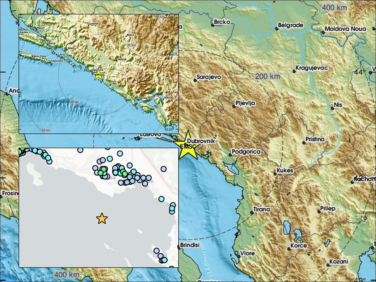 Epicentar potresa u 5:54 sati u moru u Župi dubrovačkoj
