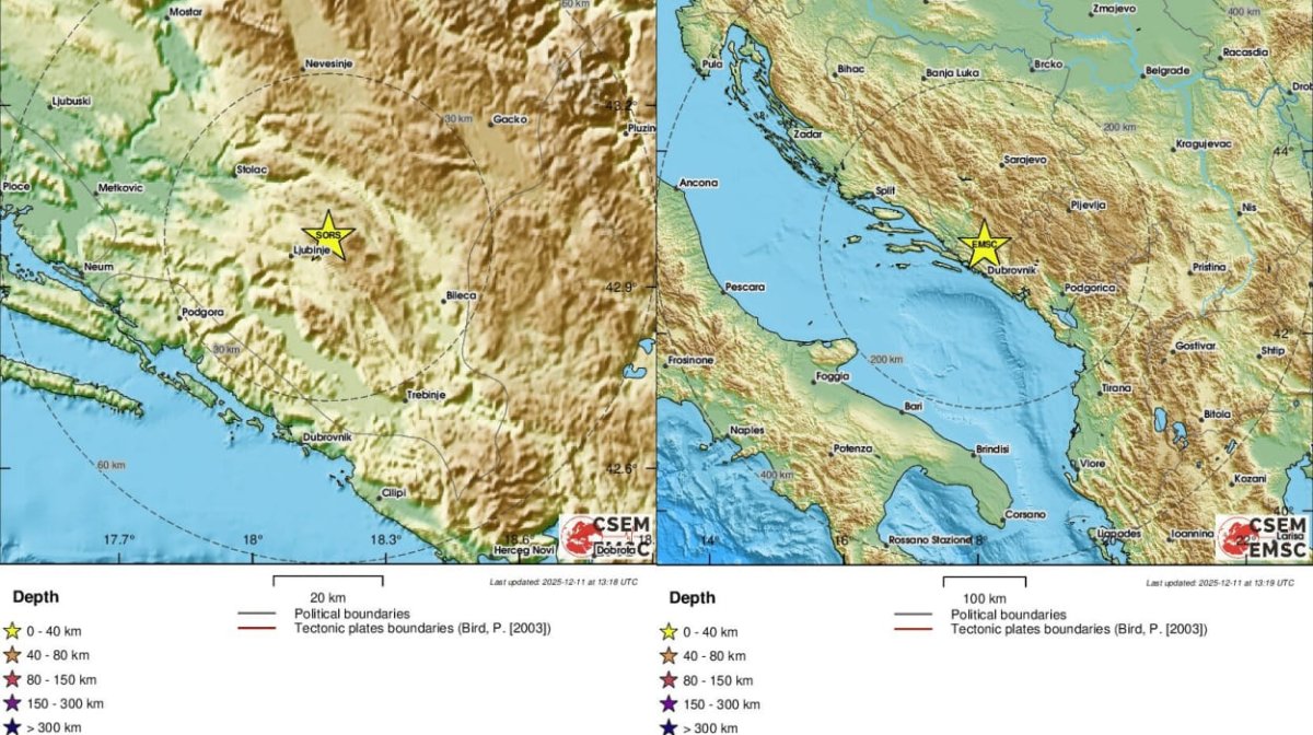 EPICENTAR KRAJ LJUBINJA, UMJERENI POTRES OSJETIO SE NA JUGU HRVATSKE