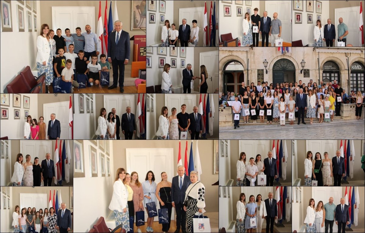 Foto / ŽUPAN DOBROSLAVIĆ URUČIO NAGRADE UČENICIMA I MENTORIMA ZA USPJEHE NA DRŽAVNIM NATJECANJIMA U ZNANJU I SPORTU