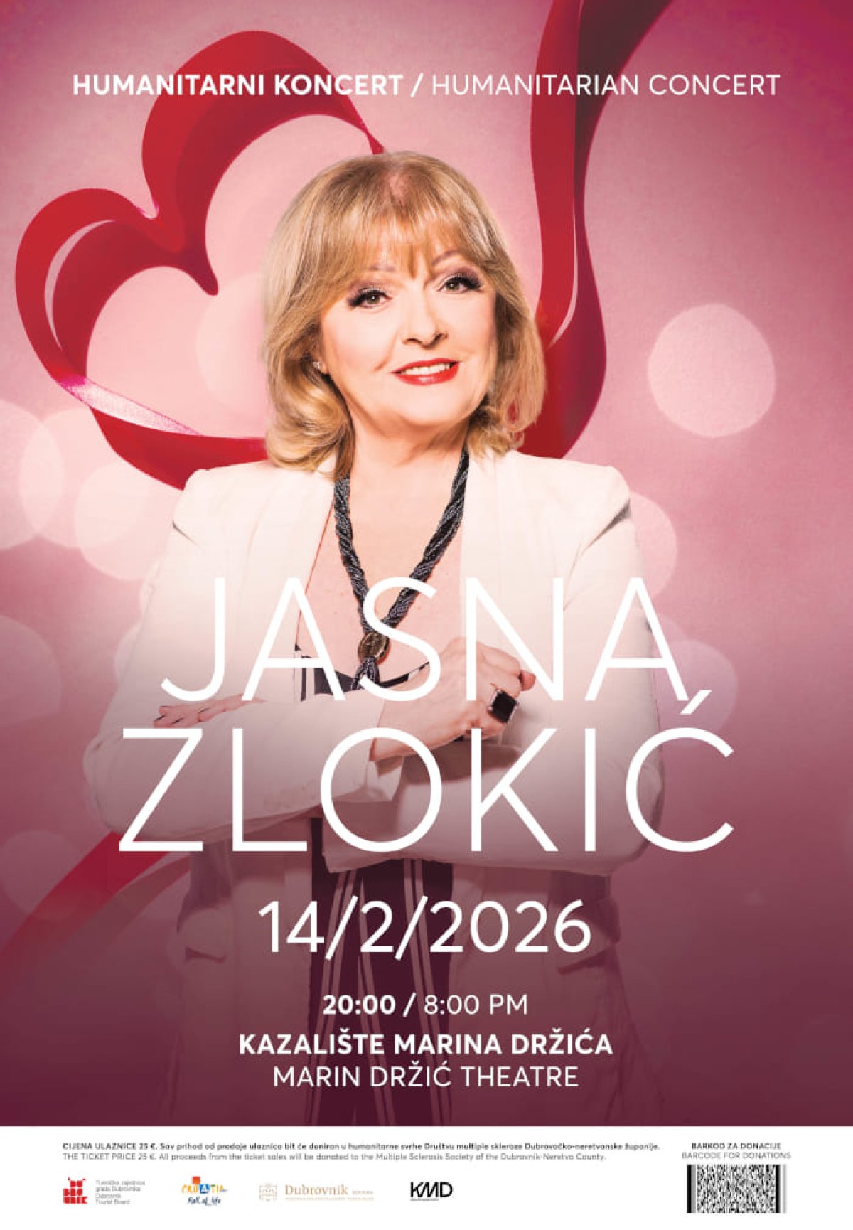 HUMANITARNI KONCERT JASNE ZLOKIĆ U KAZALIŠTU MARINA DRŽIĆA