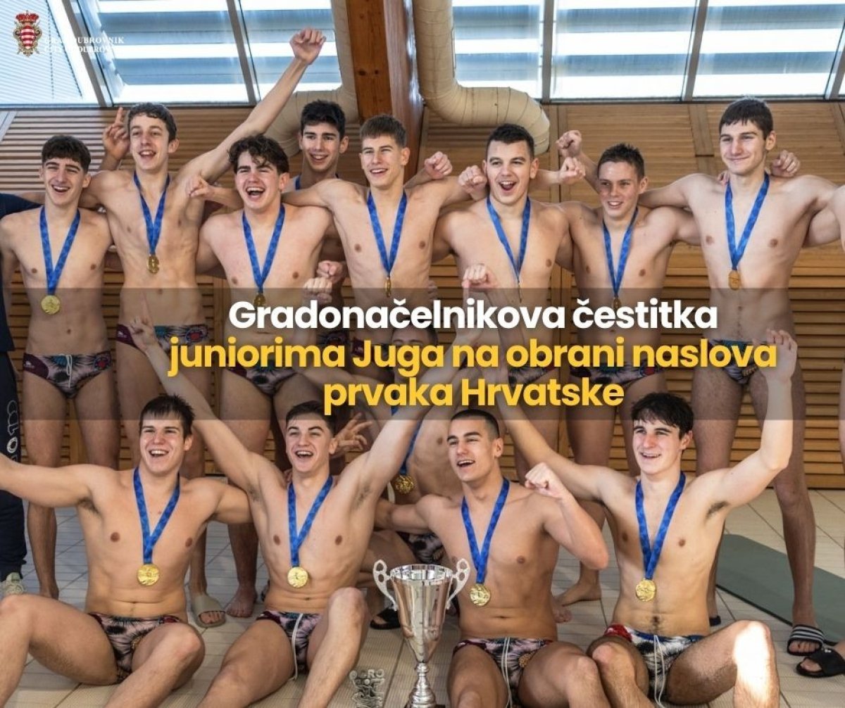 GRADONAČELNIK DUBROVNIKA ČESTITAO JUNIORIMA JUGA NA OBRANI NASLOVA PRVAKA HRVATSKE