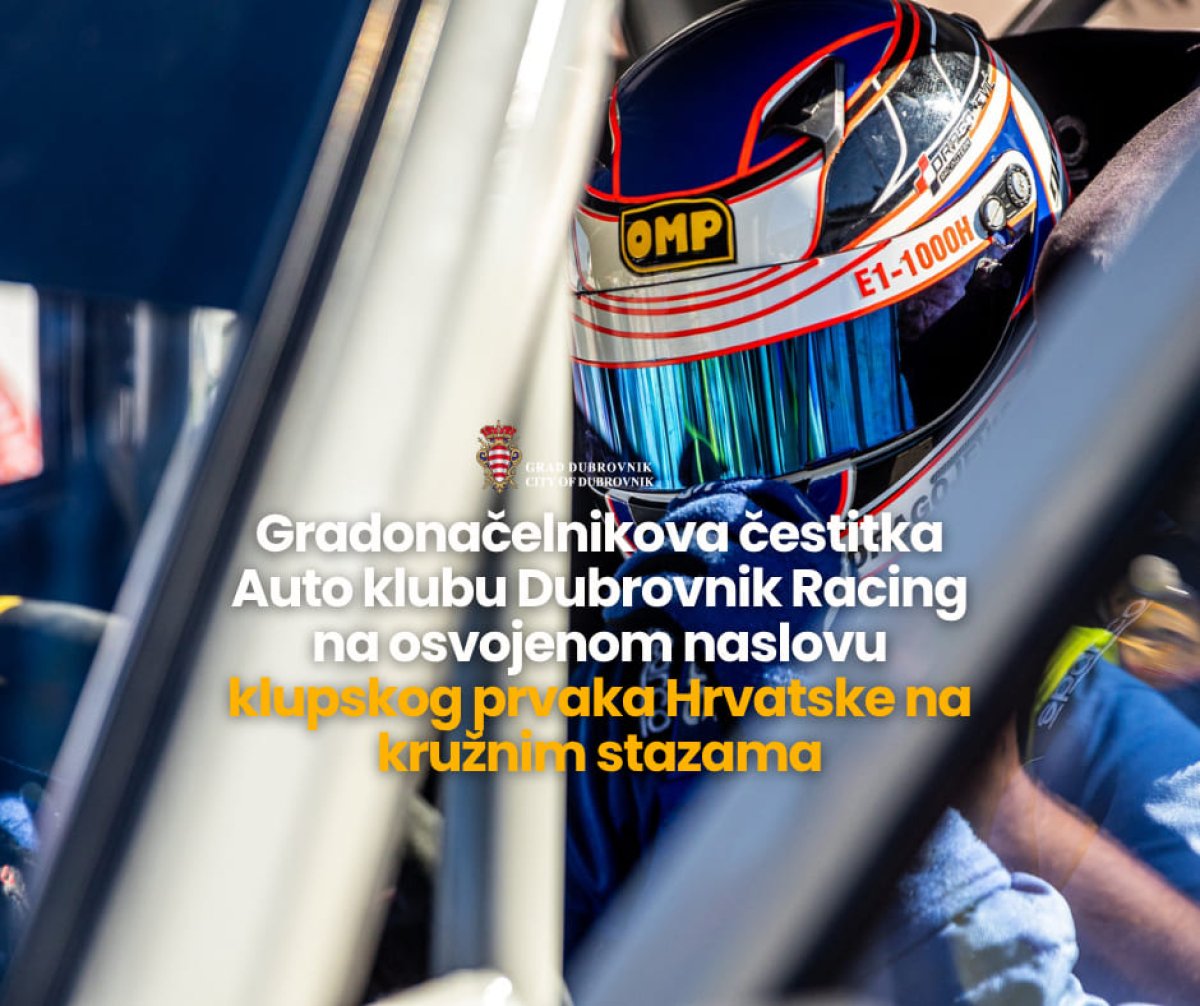 GRADONAČELNIK FRANKOVIĆ ČESTITAO AUTOMOBILISTIMA DUBROVNIK RACINGA, PRVACIMA HRVATSKE NA KRUŽNIM STAZAMA