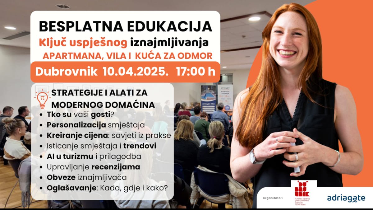 TZ GRADA DUBROVNIKA: BESPLATNA EDUKACIJA ZA IZNAJMLJIVAČE