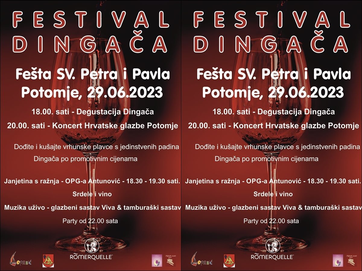 Festival Dingača, Potomje, 29. lipnja