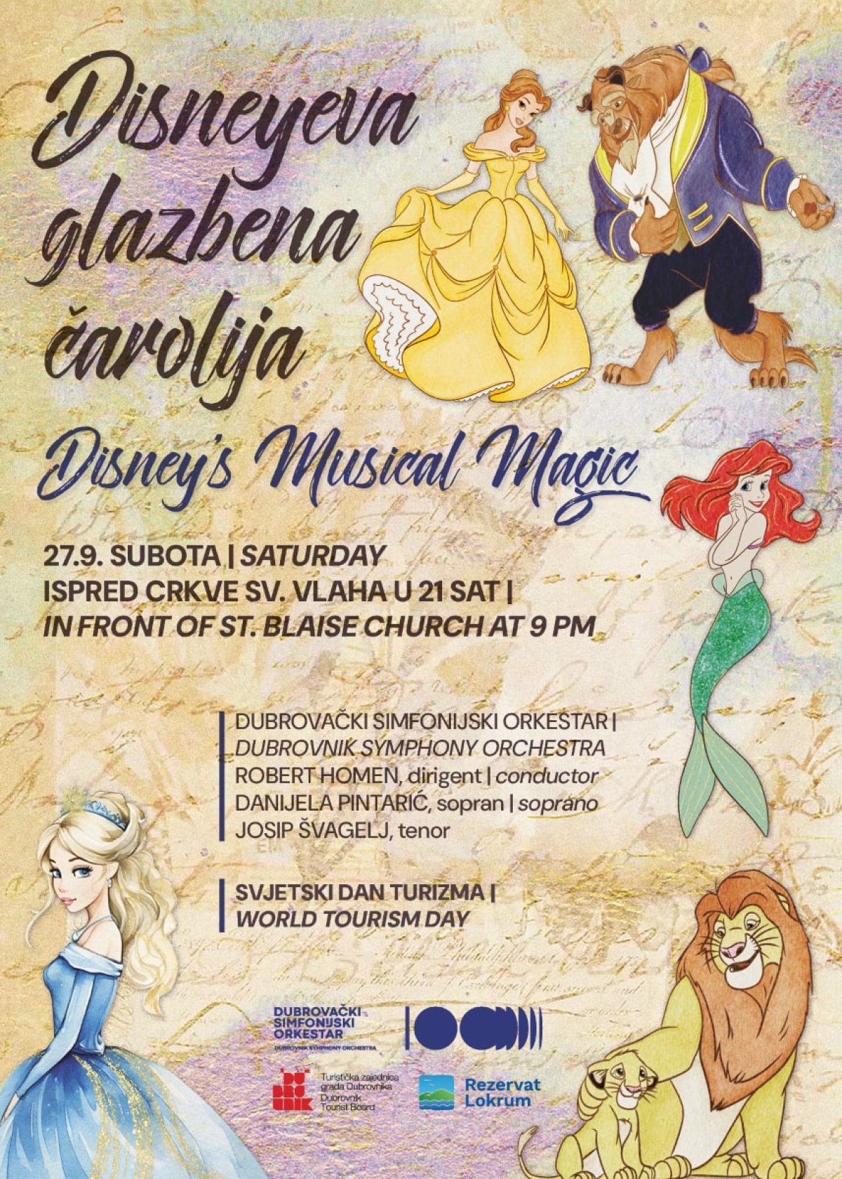 DISNEYEVA GLAZBENA ČAROLIJA U IZVEDBI DUBROVAČKOG SIMFONIJSKOG ORKESTRA I SOLISTA